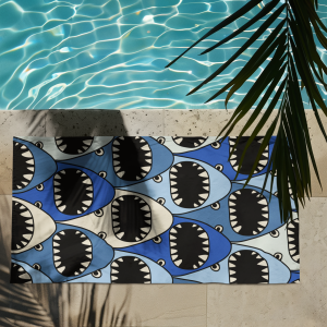 Fun Shark Beach Towels, Cute Beach Accessories, Summer Swim Gear, Poolside Necessities, Great for Kids