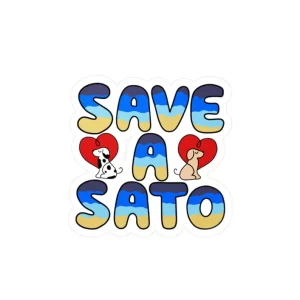 Save a Sato Vinyl Decals - Fun Pet Lover Stickers for Dog Lovers, Rescue Awareness, Car Decor, Animal Adoption
