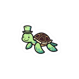 Cute Turtle Vinyl Decal, Fun Wall Decor, Laptop Sticker, Eco-Friendly Gift, Kids Room Decor, Cute Animal Art