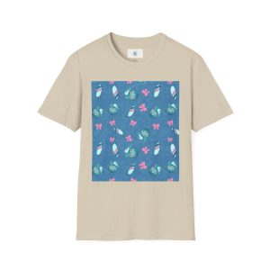 Surfboard Cowboy Disco Softstyle T-Shirt, Beach Tee, Western Shirt, 70s Dance Top, Bow Pattern Tee