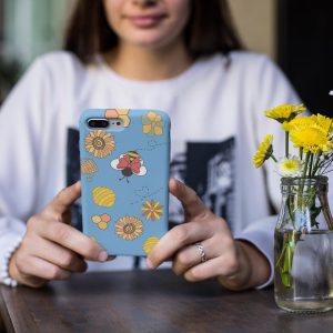 Whimsical Floral Bee Flexi Case, Cute Phone Cover, Nature Lover Gift, Spring Vibes Accessory, Bee Themed Phone Case, Floral Design Phone