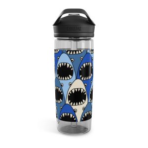 Shark-Themed CamelBak Eddy® Water Bottle - 20oz/25oz, Perfect for Kids, Outdoor Adventures, Gifts, Hydro Flask, Eco-Friendly