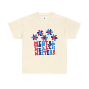 Mental Health Matters Heavy Cotton Tee, Unisex T-Shirt for Awareness, Self-Care Apparel, Gift for Friends, Support Mental Wellness