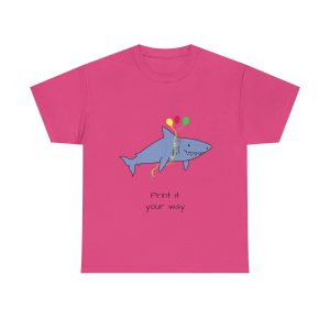 Whimsical Shark Party Tee, Fun Birthday Gift, Cute Shark T-Shirt, Unisex Heavy Cotton Shirt, Animal Lover Apparel, Playful Summer Fashion