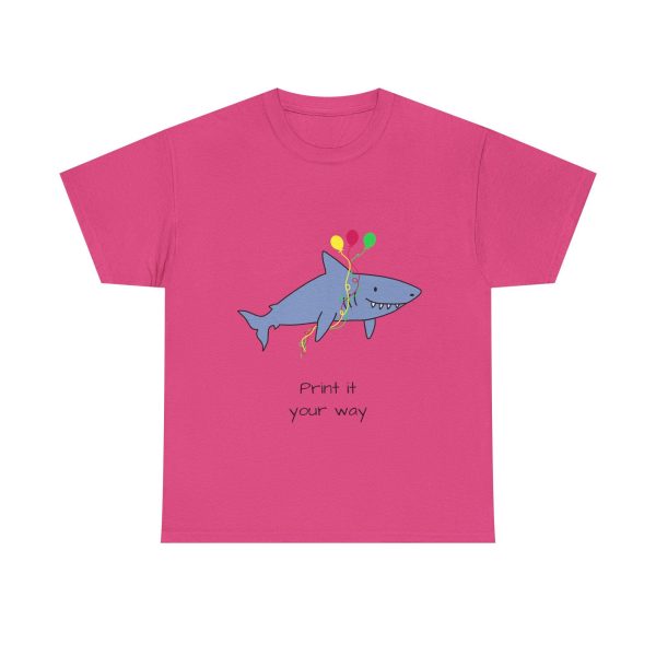 Whimsical Shark Party Tee, Fun Birthday Gift, Cute Shark T-Shirt, Unisex Heavy Cotton Shirt, Animal Lover Apparel, Playful Summer Fashion
