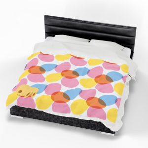 Colorful Egg Pattern Plush Blanket - Cozy, Soft, Easter Decor, Kids Room, Gift for Baby Shower, Spring Celebrations