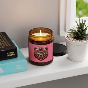 Mama Bear Scented Soy Candle | Cozy Home Decor, Gift for Moms, Self-Care, Relaxation, Eco-Friendly Candle, Amber Jar