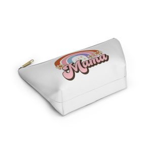 Rainbow Mama Accessory Pouch, Cute Makeup Bag, Gift for Moms, Rainbow Pouch, Everyday Essentials Holder, Floral Design