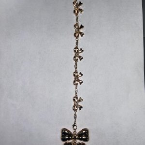 gold bow rearview mirror car charm