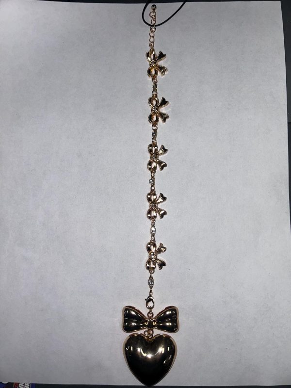 gold bow rearview mirror car charm