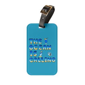 Ocean Calling Luggage Tag, Travel Accessory for Beach Lovers, Vacation Gear, Personalized Baggage Tag, Summer Travel Essentials