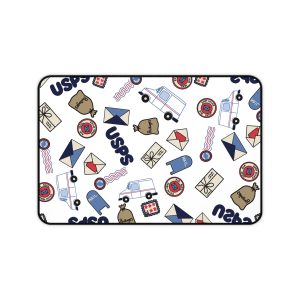 Mail Themed Desk Mat - Cute Office Decor, Great for USPS Enthusiasts, Postal Service Gifts, Home Office, Desk Accessories