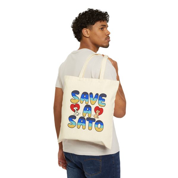 Save a Sato Cotton Canvas Tote Bag | Eco-Friendly, Reusable Shopping, Pet Lover Gift, Beach & Grocery Bag, Cute Animal Lovers - Image 4