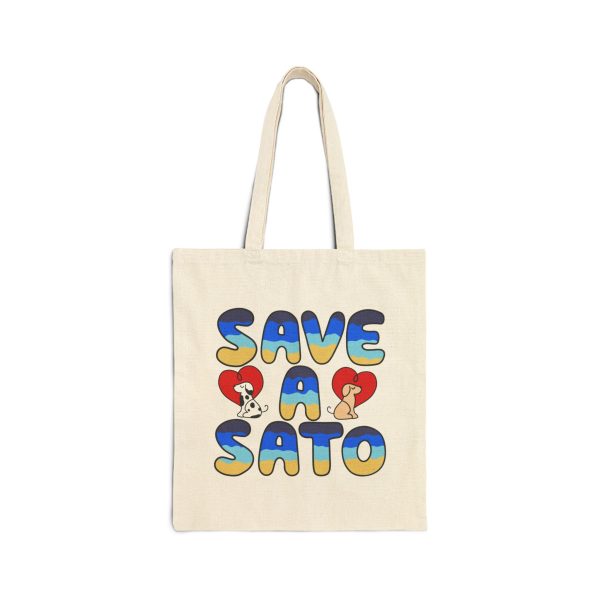 Save a Sato Cotton Canvas Tote Bag | Eco-Friendly, Reusable Shopping, Pet Lover Gift, Beach & Grocery Bag, Cute Animal Lovers - Image 2